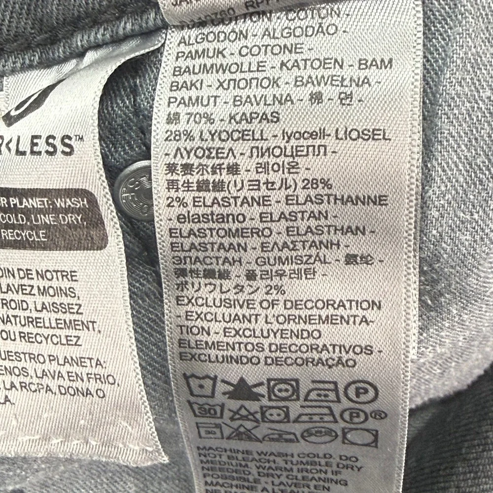 Levi's 512 Slim Taper Jeans Mens 34x32 Gray Charcoal Stretch Denim Pants‎
